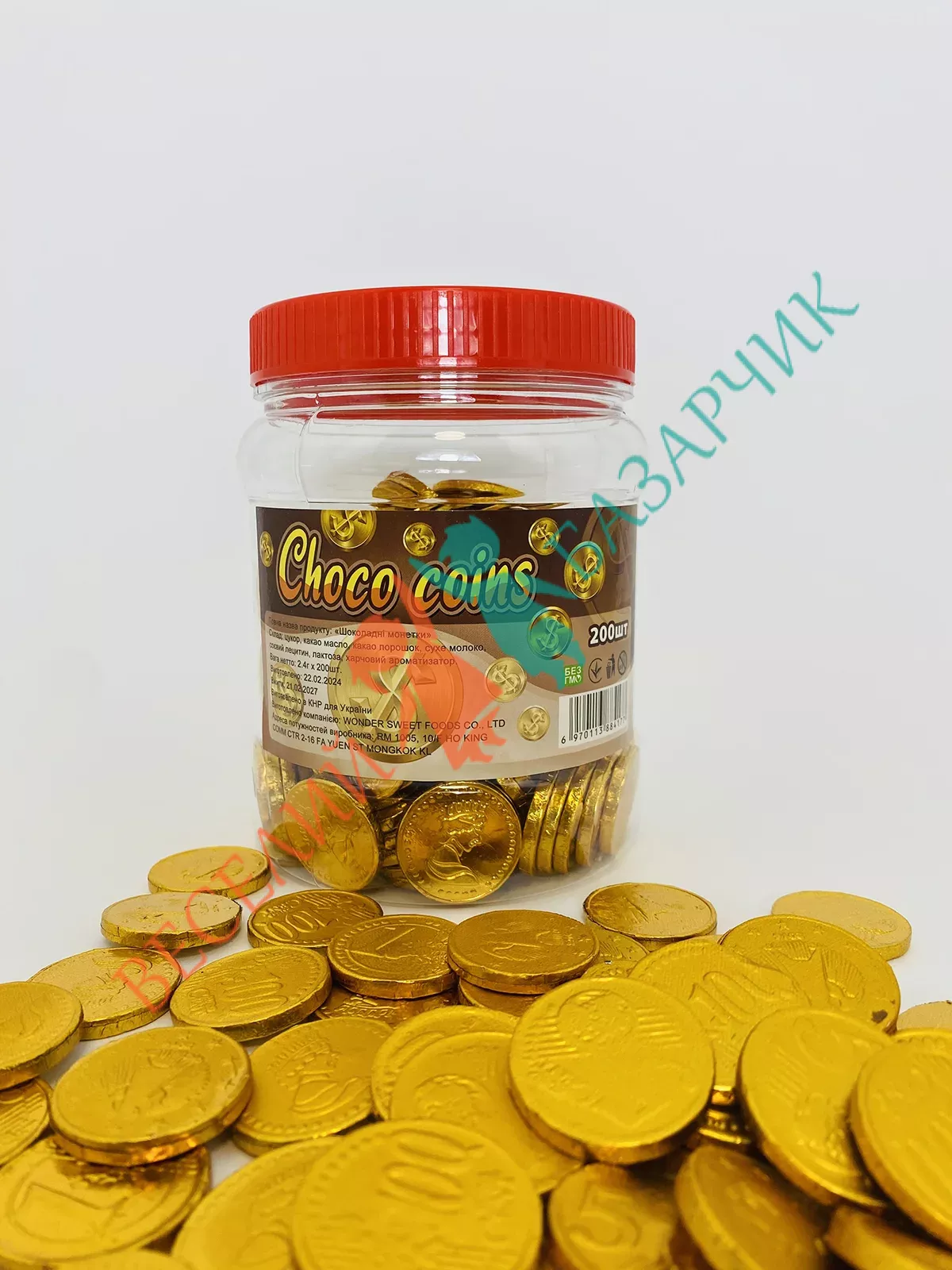 Шоколадні біткоїни 200 шт