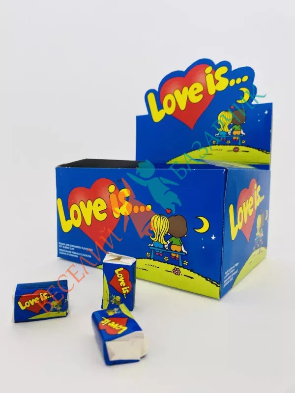 Жувальна гумка Love is полуниця-банан 100 шт