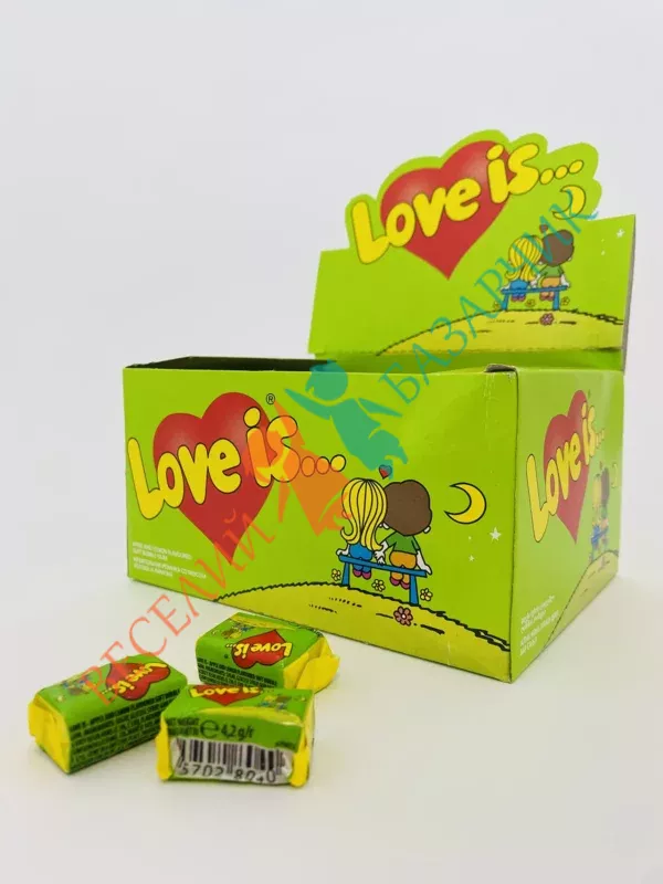 Жувальна гумка Love is яблуко-лимон 100 шт